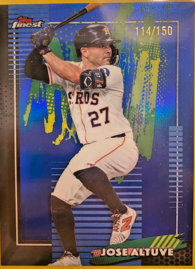 2026 Topps Finest Jose Altuve [Blue Refractor] #8 card