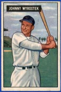 Johnny Wyrostek #107 1951 Bowman Baseball