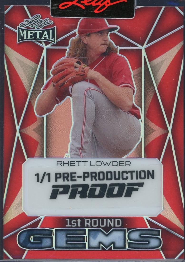Rhett Lowder #1RG-RL1 2024 Leaf Metal Baseball 1st Round Gems