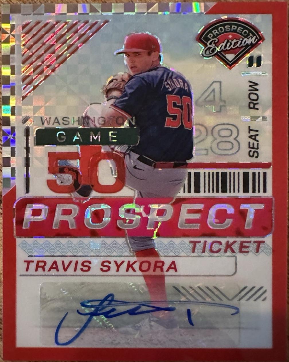 Travis Sykora [Red Power Holo Ticket Signature] #91