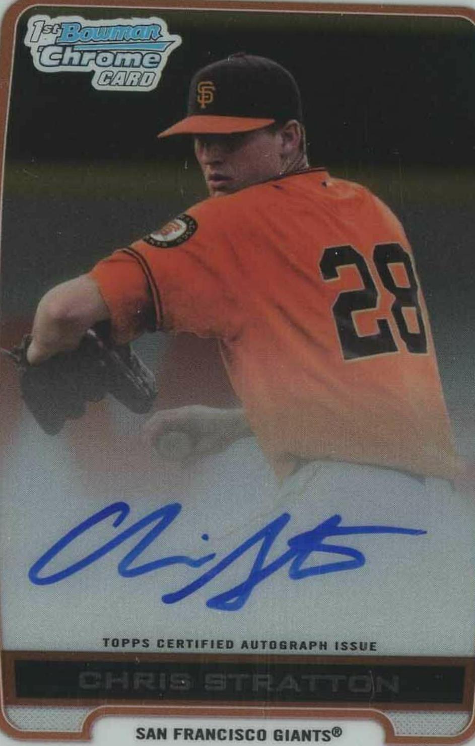Chris Stratton #BCACST Baseball Cards 2012 Bowman Chrome Draft Picks & Prospects Autograph