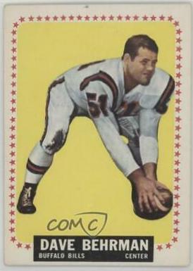 Dave Behrman #24 Football Cards 1964 Topps