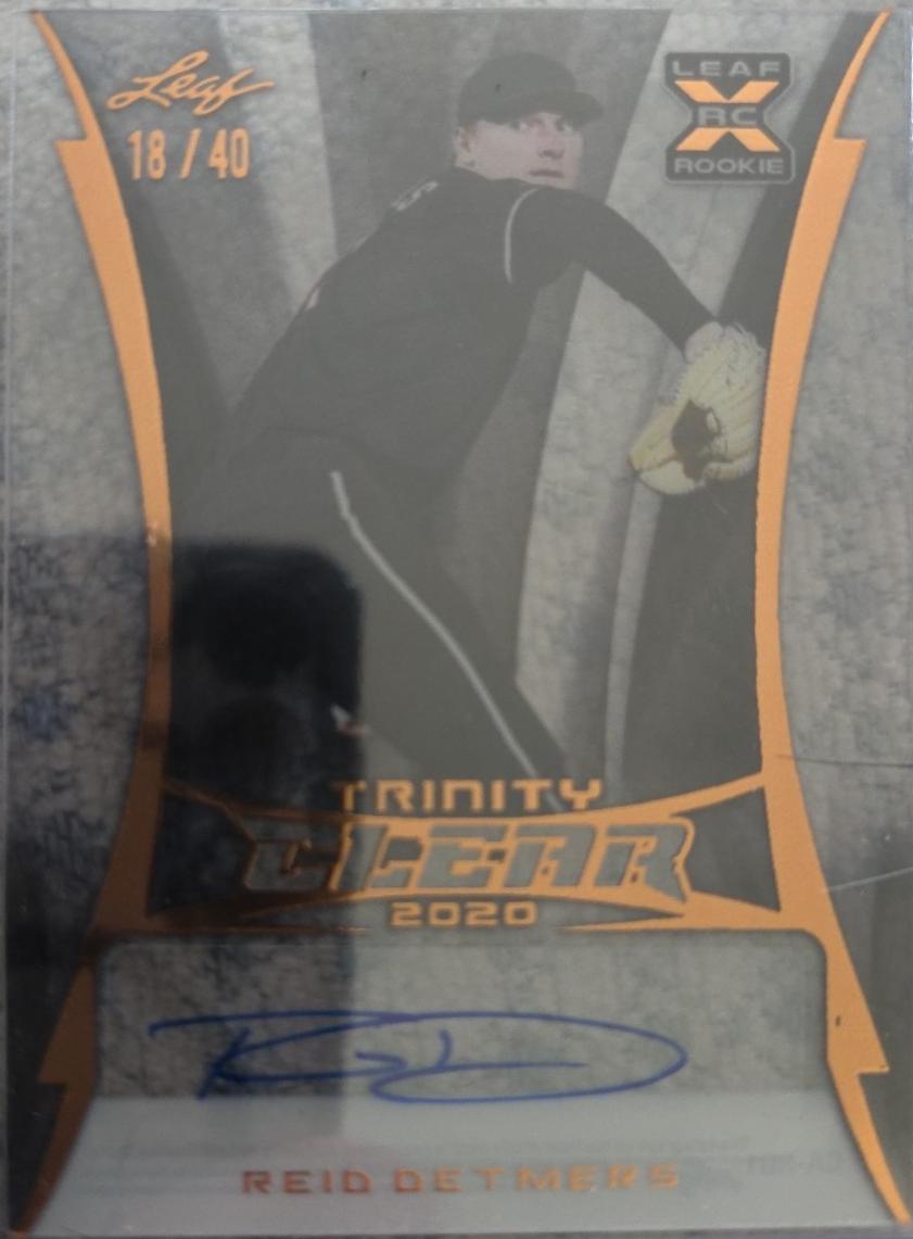 Reid Detmers #CA-RD1 2020 Leaf Trinity Clear Autographs Baseball