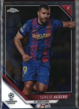 Sergio Aguero #39 2021 Topps Chrome UEFA Champions League