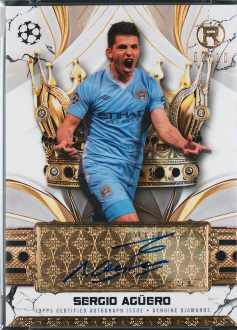 Sergio Aguero #CLAR-SA 2024 Topps Reverence UEFA Crowned Legend Autographed Jewel Relic