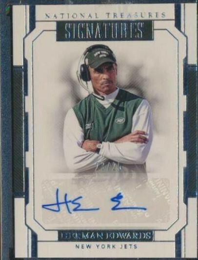 Herman Edwards Football Cards 2018 National Treasures Signatures