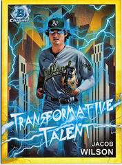 Jacob Wilson [Gold] #TT-17 Baseball Cards 2023 Bowman Draft Transformative Talent Prices