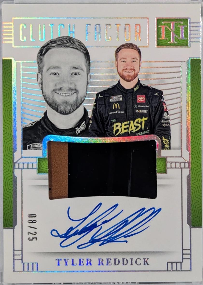 Tyler Reddick #7 Racing Cards 2024 Panini National Treasures NASCAR Clutch Factor Signatures