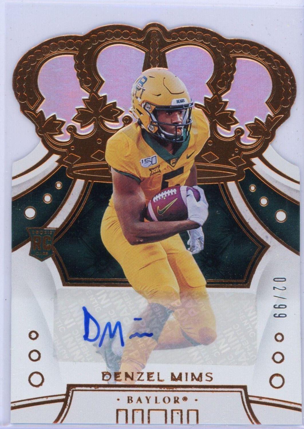 Denzel Mims #44 2020 Panini Chronicles Draft Picks Crown Royale Football