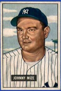 Johnny Mize #50 Baseball Cards 1951 Bowman