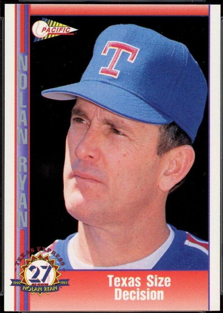 Texas Size Decision #164 Baseball Cards 1993 Pacific Nolan Ryan 27th Season