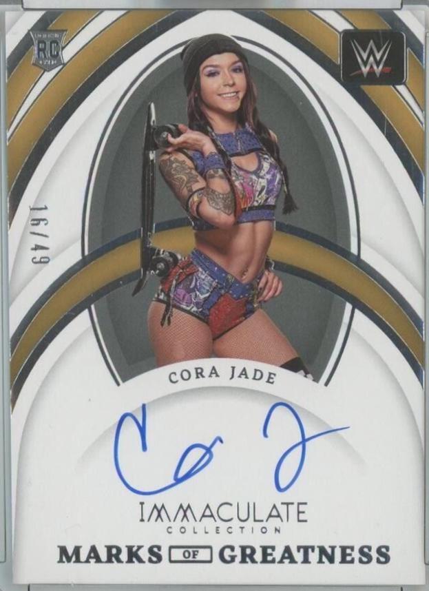 Cora Jade #MGC-JD Wrestling Cards 2022 Panini Immaculate WWE Marks of Greatness Autographs