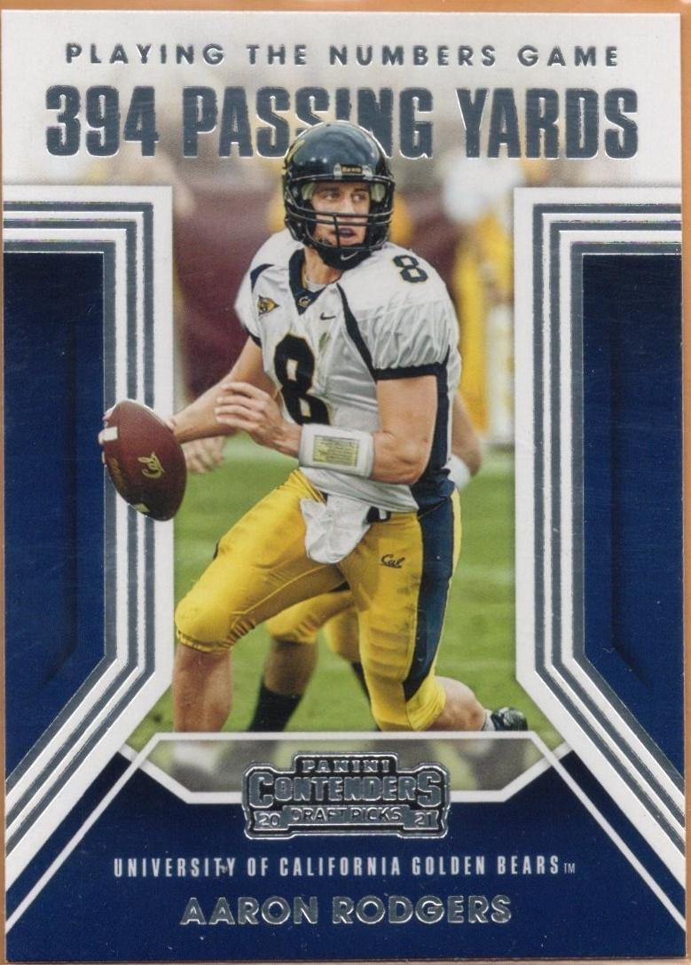 Aaron Rodgers #32 2021 Panini Contenders Draft Picks Playing The Numbers Game Football