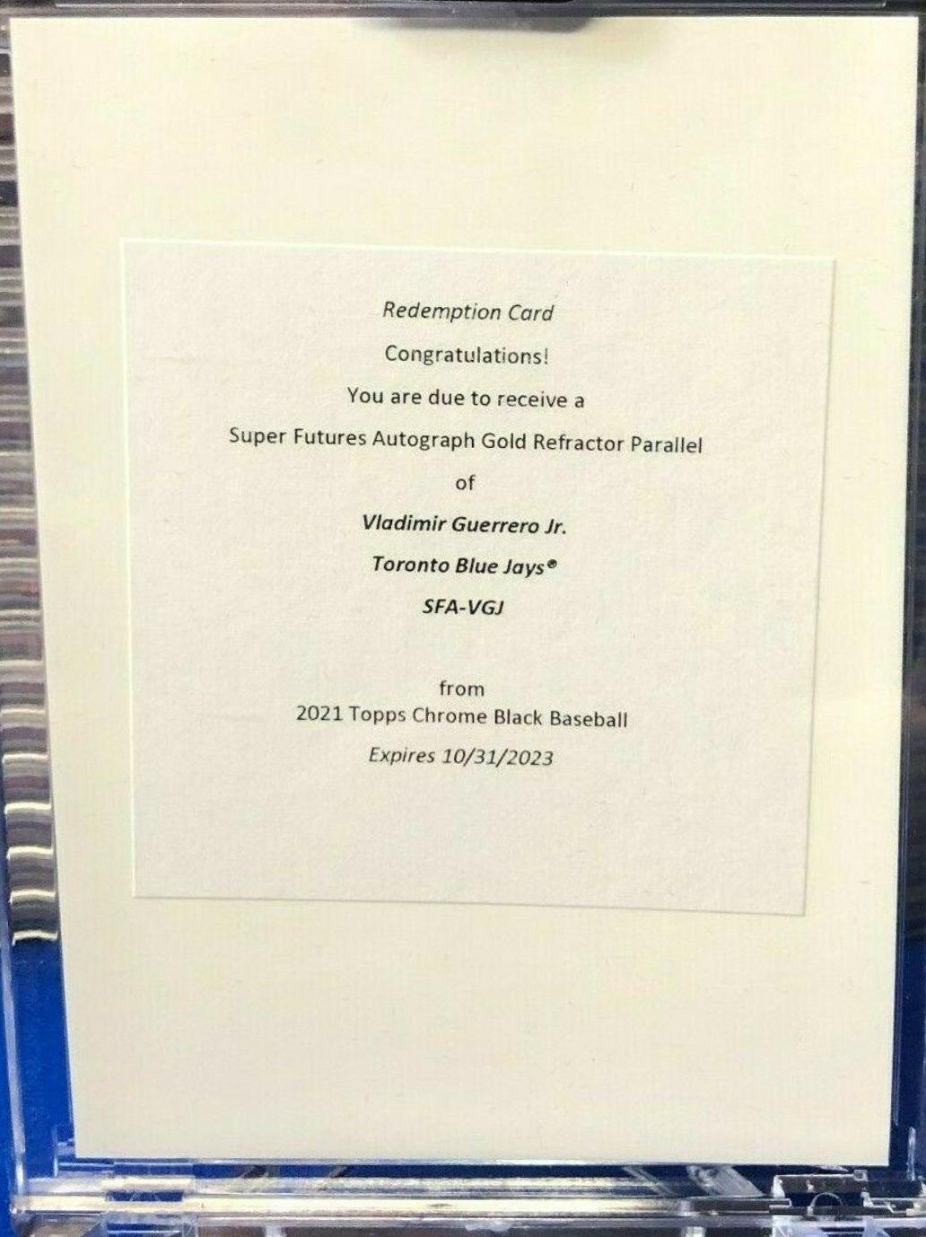Vladimir Guerrero Jr. [Gold Refractor] #CBA-VGJ