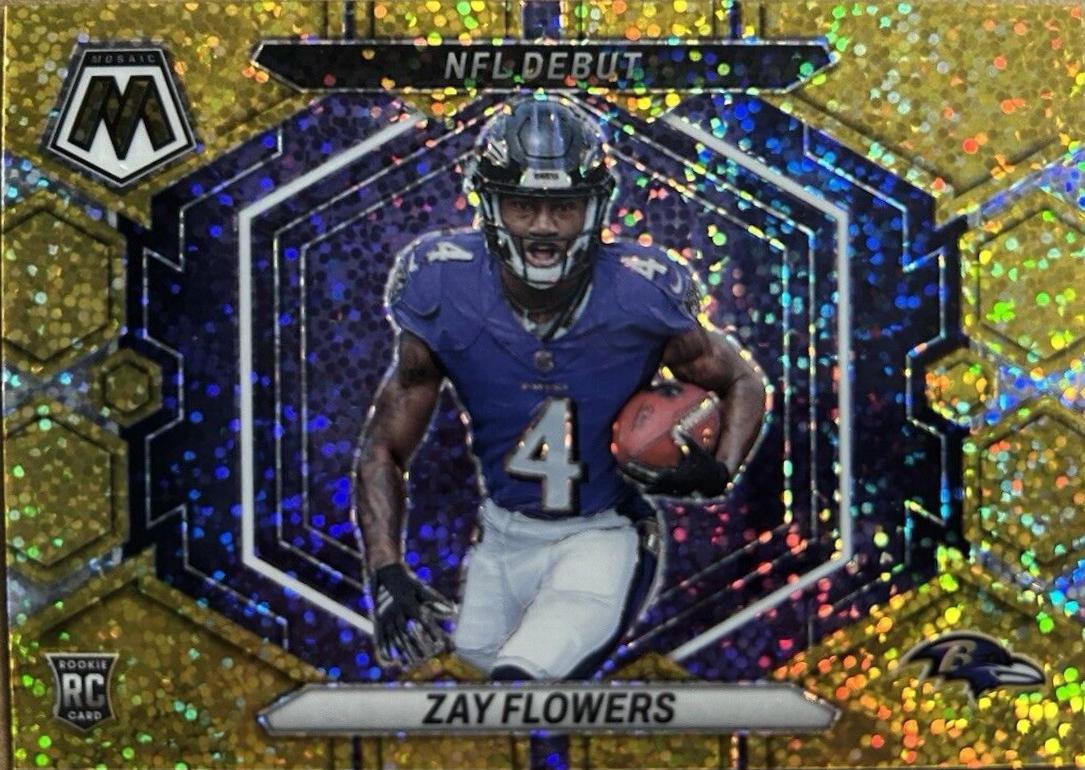 Zay Flowers [Gold Sparkle] #ND-18 Prices | 2023 Panini Mosaic NFL