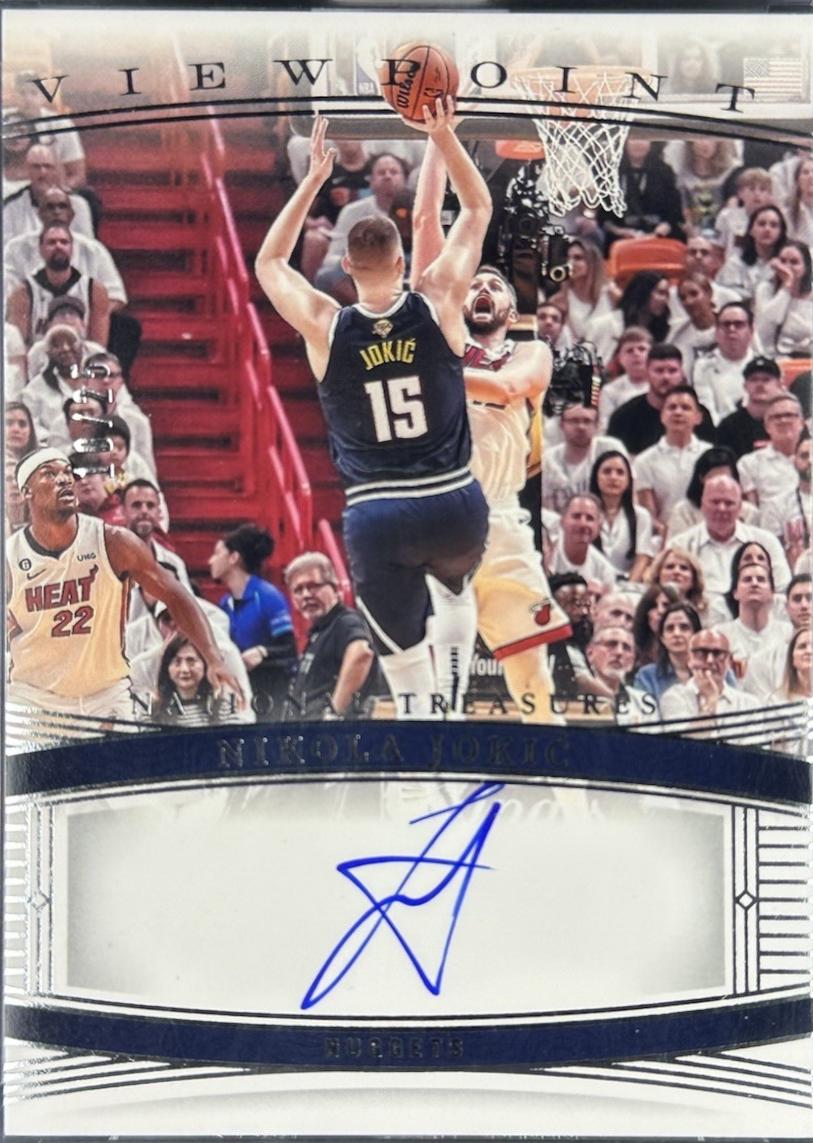 Nikola Jokic #1 Basketball Cards 2023 Panini National Treasures Viewpoint Signatures