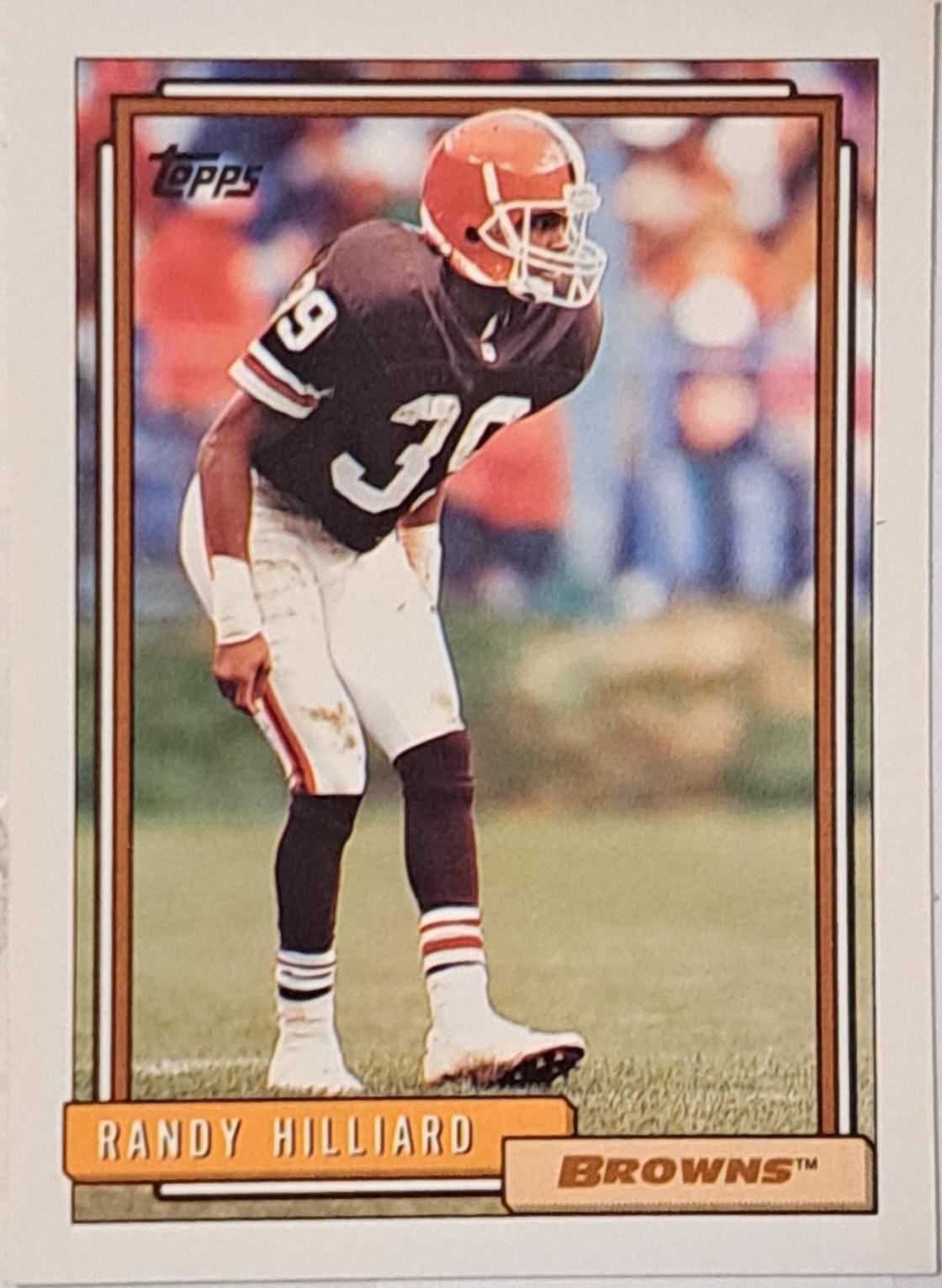 Randy Hilliard #34 Football Cards 1992 Topps