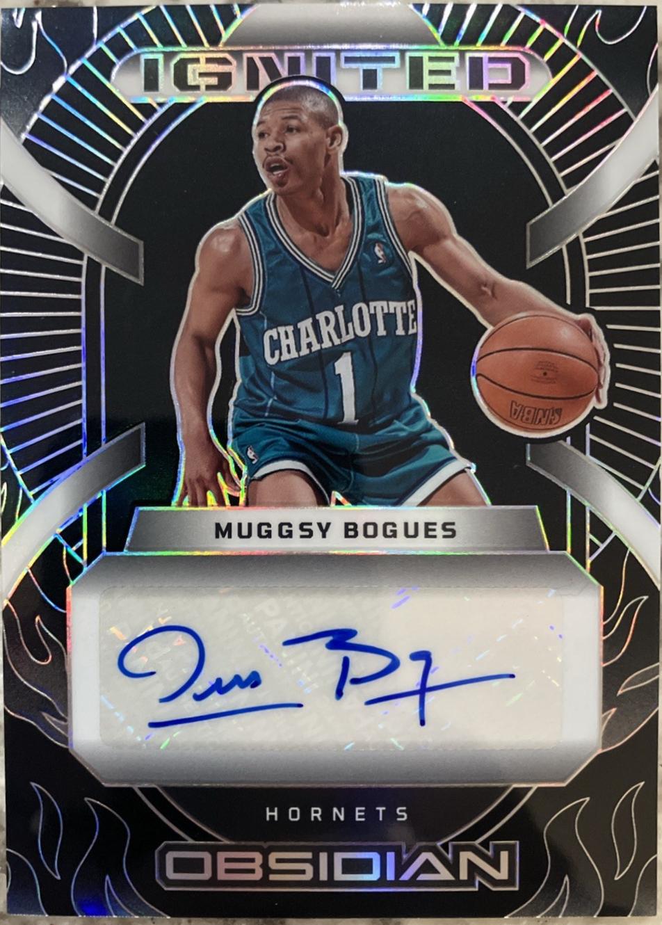 Muggsy Bogues #41 2024 Panini Obsidian Ignited Signature Basketball