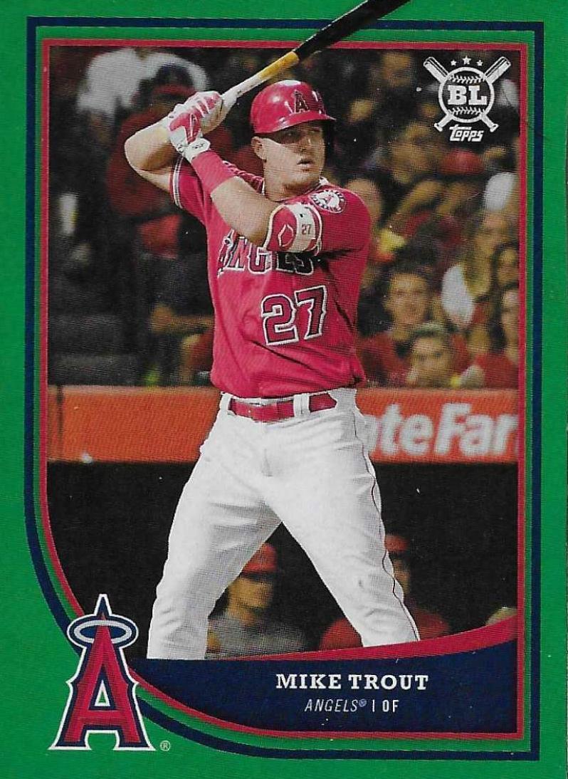 Mike Trout #B1 Baseball Cards 2018 Topps Big League Green Box Cut Out