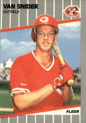 Van Snider #172 Baseball Cards 1989 Fleer