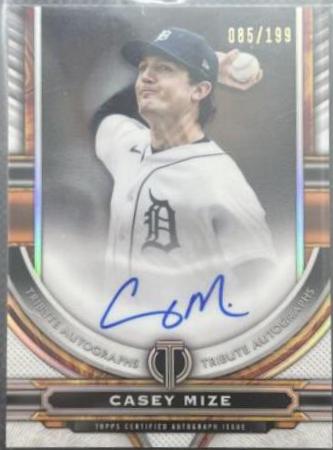 Casey Mize #TA-CMI 2023 Topps Tribute Baseball Autographs