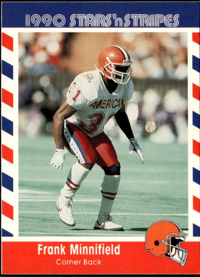 Frank Minnifield #10 Football Cards 1990 Asher Candy Stars 'n Stripes