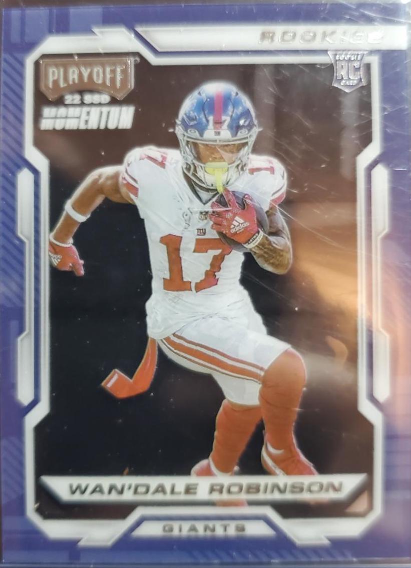 Wan'Dale Robinson #PMR-36 Football Cards 2022 Panini Chronicles Playoff Momentum Rookies