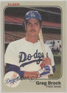 Greg Brock #203 Baseball Cards 1983 Fleer