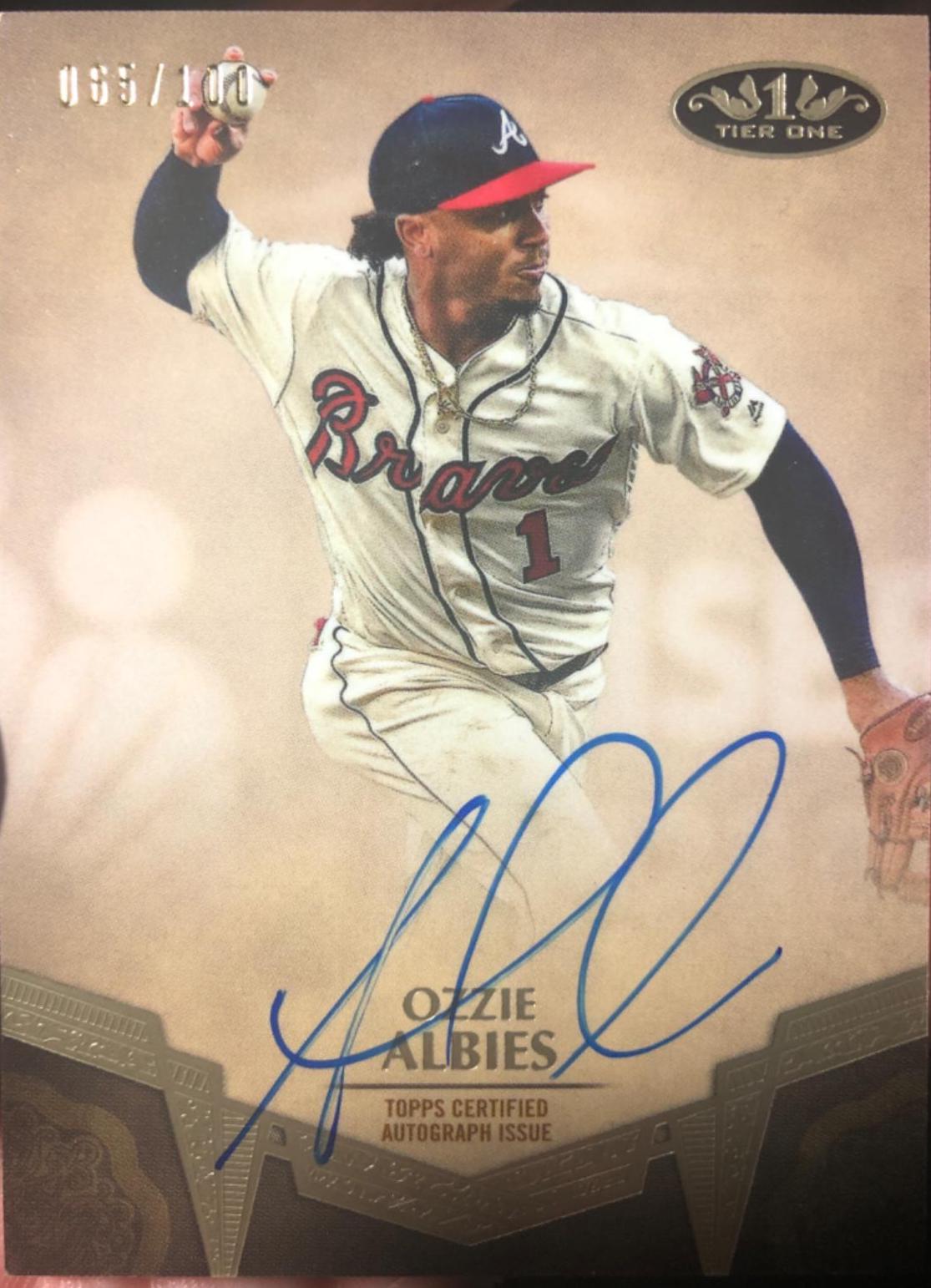 Ozzie Albies #BA-OAL Baseball Cards 2019 Topps Tier One Autographs