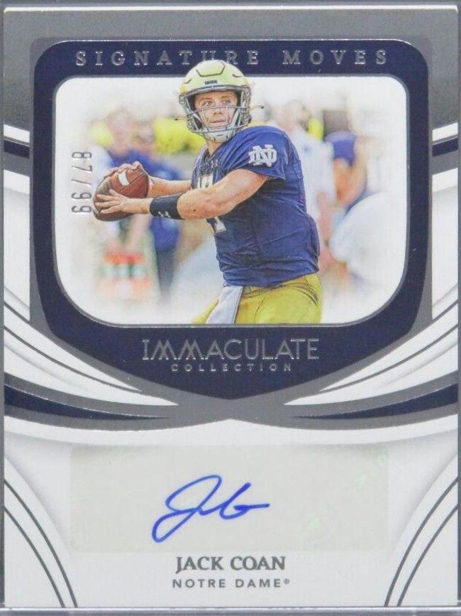 Jack Coan #SM-JCO 2022 Panini Immaculate Collegiate Signature Moves Football