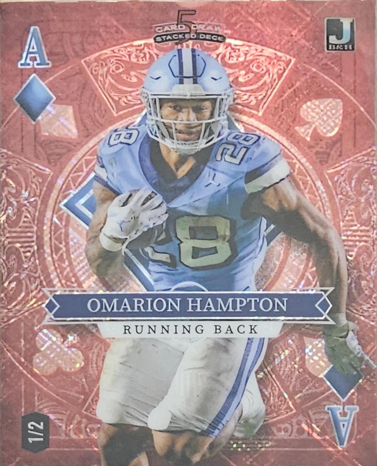 Omarion Hampton #SD-OH 2023 Wild Card 5 Card Draw Football