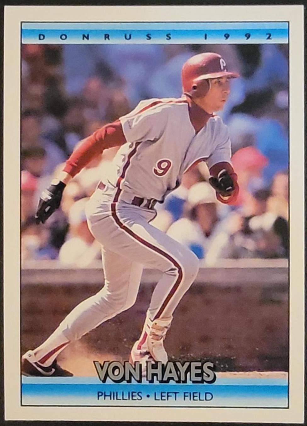 Von Hayes #580 Baseball Cards 1992 Donruss