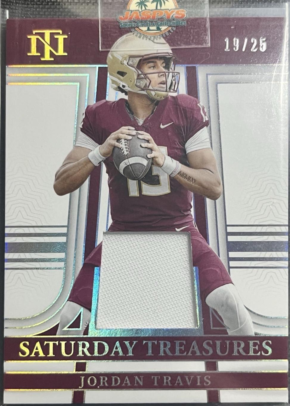 Jordan Travis #ST-JTS Football Cards 2024 Panini National Treasures Collegiate Saturday Treasures