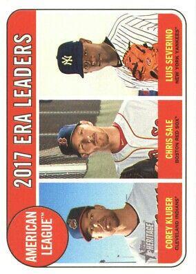 Chris Sale, Corey Kluber, Luis Severino #7 Baseball Cards 2018 Topps Heritage