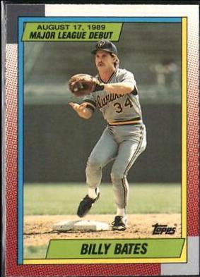 Billy Bates #9 Baseball Cards 1990 Topps Major League Debut