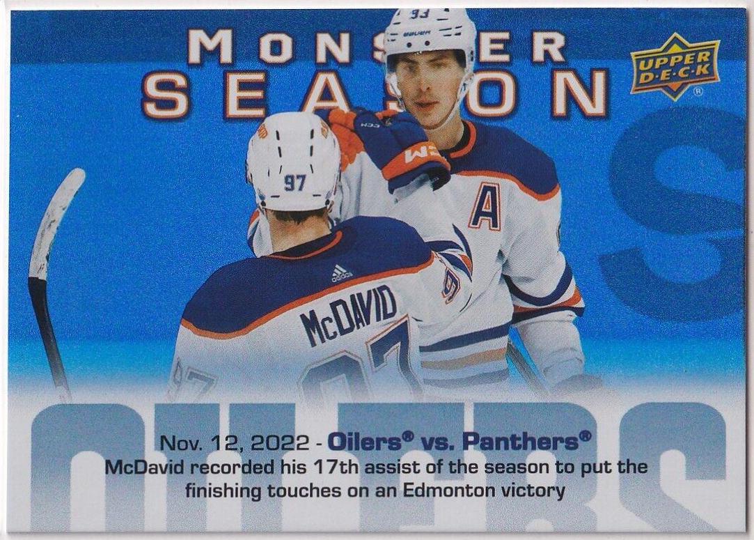 Connor McDavid #MS-16 Hockey Cards 2023 Upper Deck Monster Season