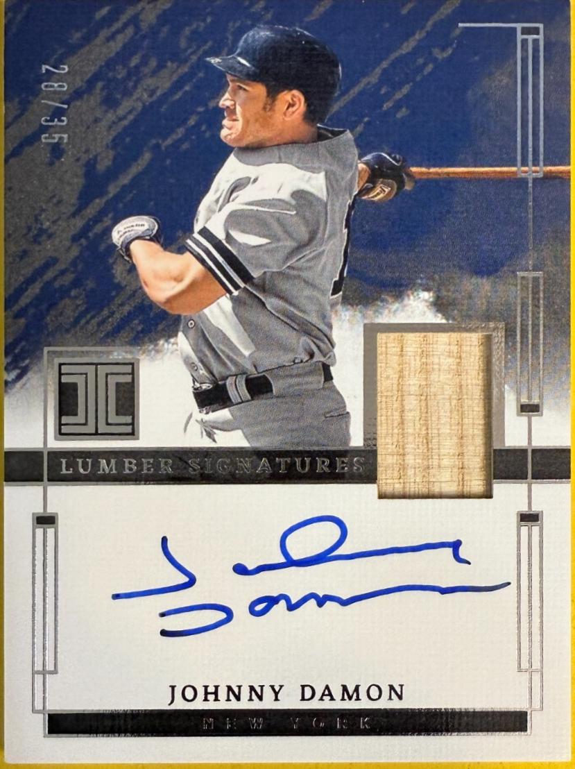 Johnny Damon #23 Baseball Cards 2024 Panini Impeccable Lumber Signature