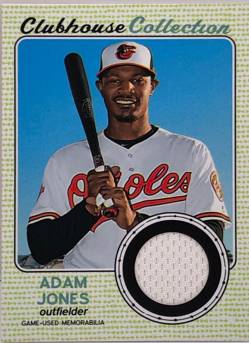 Adam Jones #AJ Baseball Cards 2017 Topps Heritage Clubhouse Collection Relics