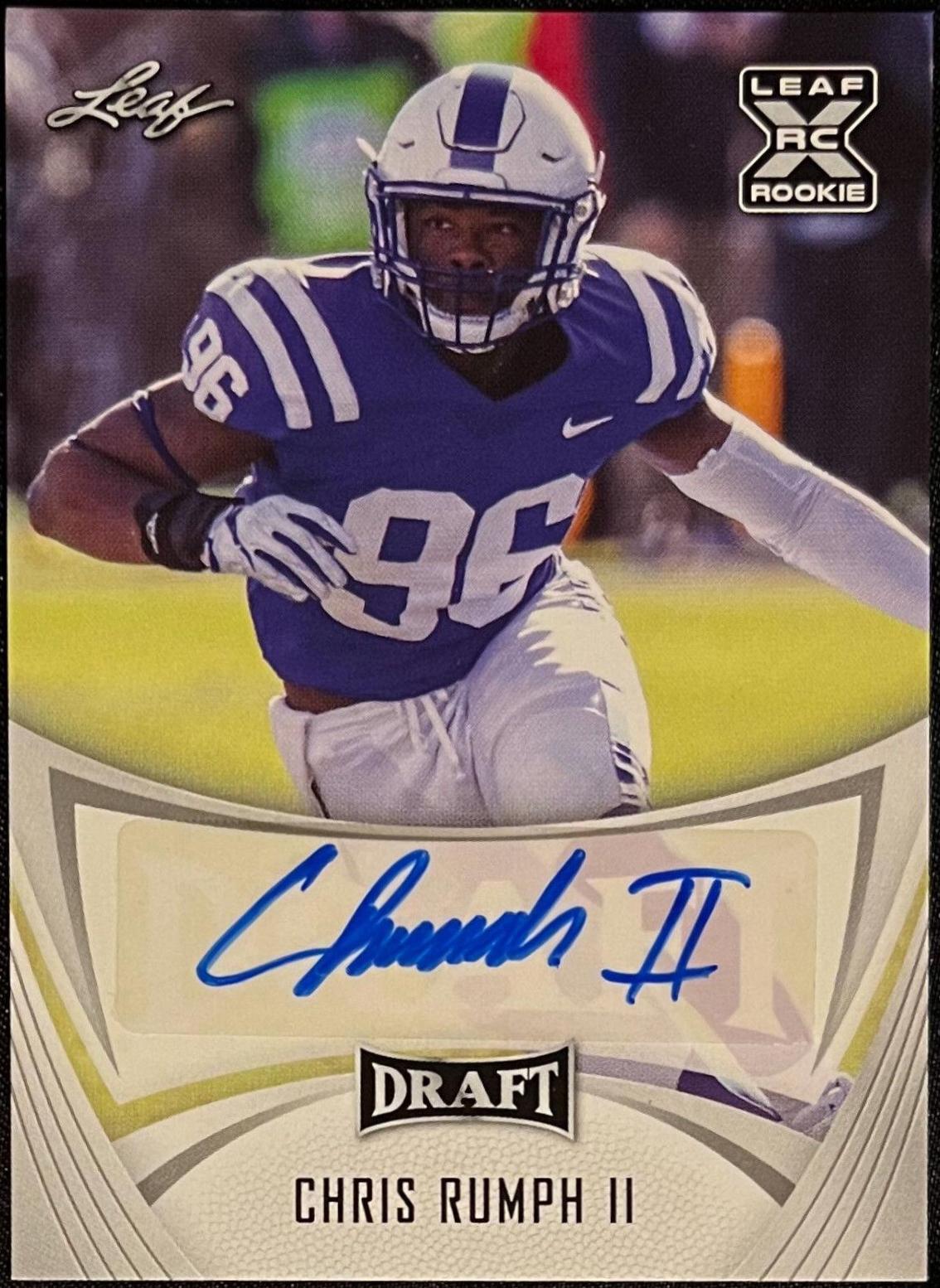 Chris Rumph II #BA-CR2 Football Cards 2021 Leaf Draft Autograph