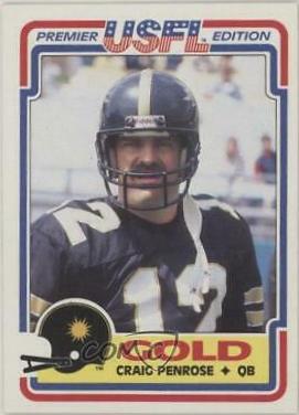 Craig Penrose #28 Football Cards 1984 Topps USFL