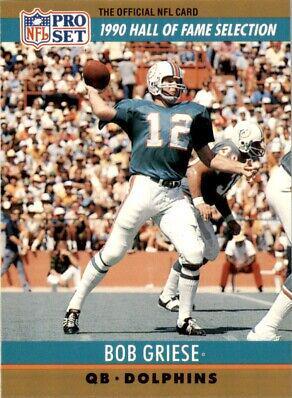 Bob Griese #24 Football Cards 1990 Pro Set FACT Cincinnati