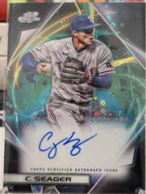 Corey Seager [Black Eclipse] #CCA-CS Baseball Cards 2022 Topps Cosmic Chrome Autographs