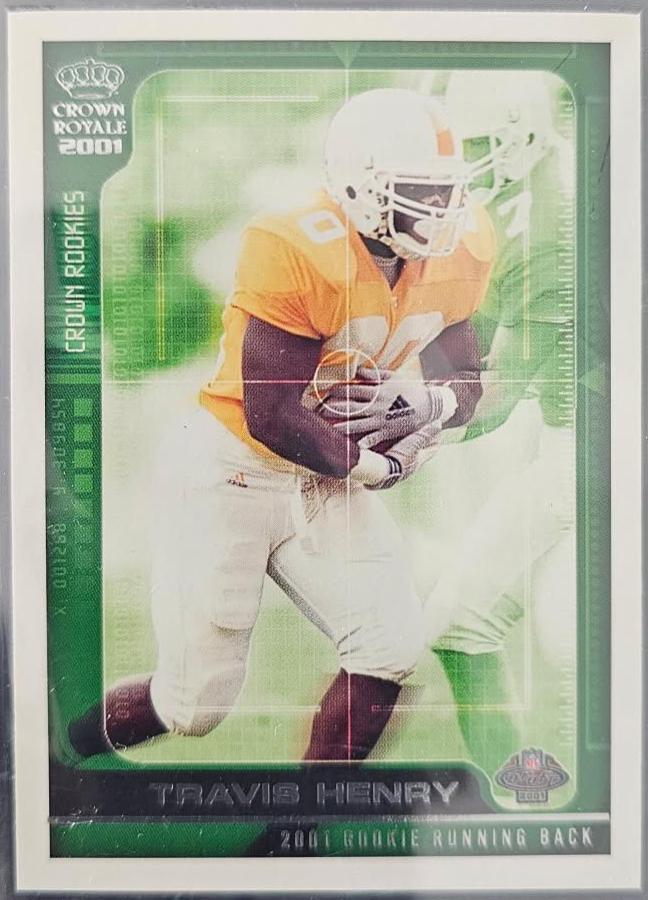 Travis Henry #3 Football Cards 2001 Pacific Crown Royale Crown Rookies