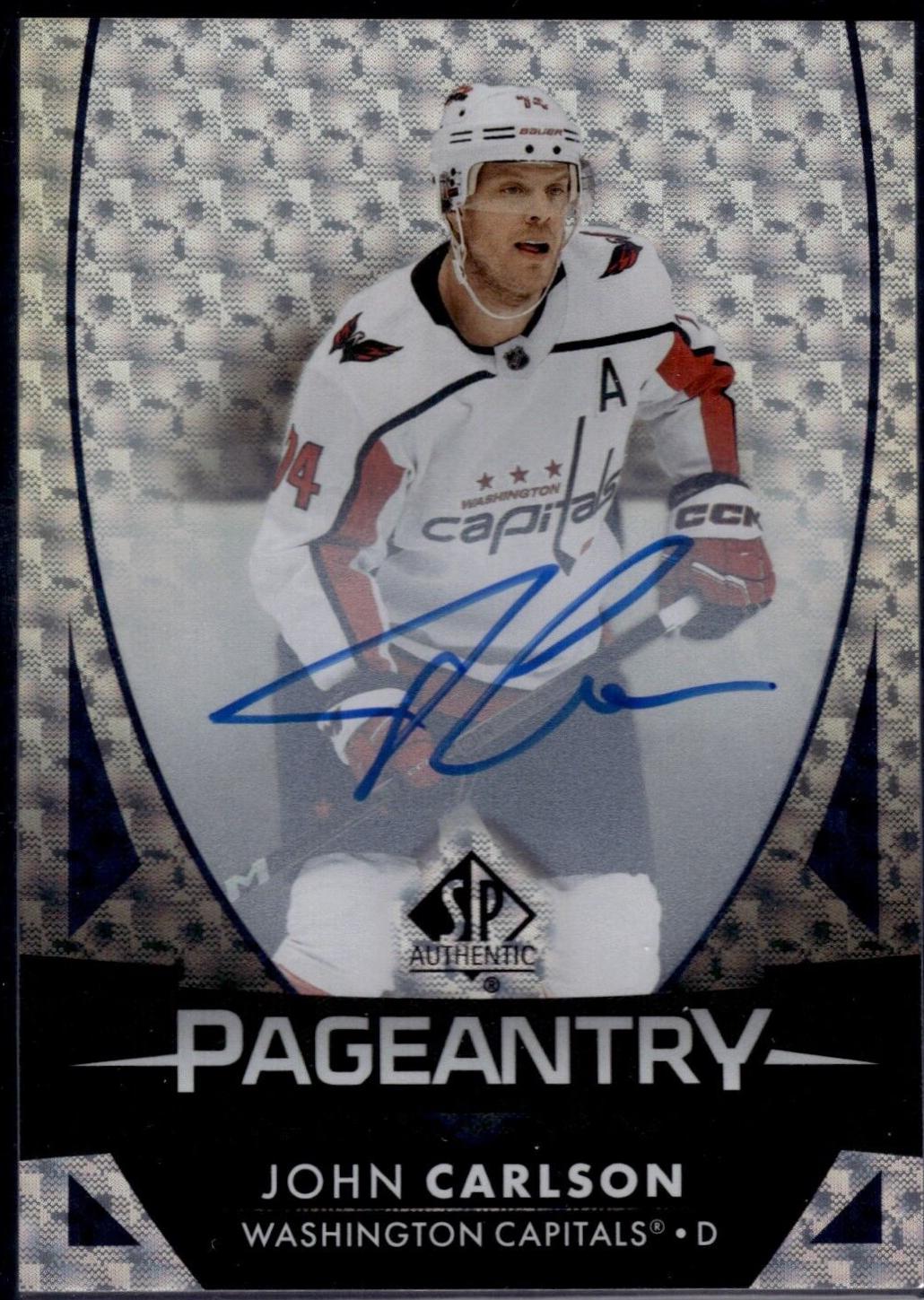 John Carlson #P-16 Hockey Cards 2023 SP Authentic Pageantry Autograph