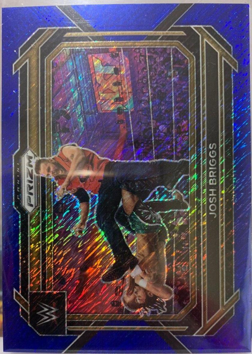 Josh Briggs [Blue Shimmer] #64 Wrestling Cards 2023 Panini Prizm WWE