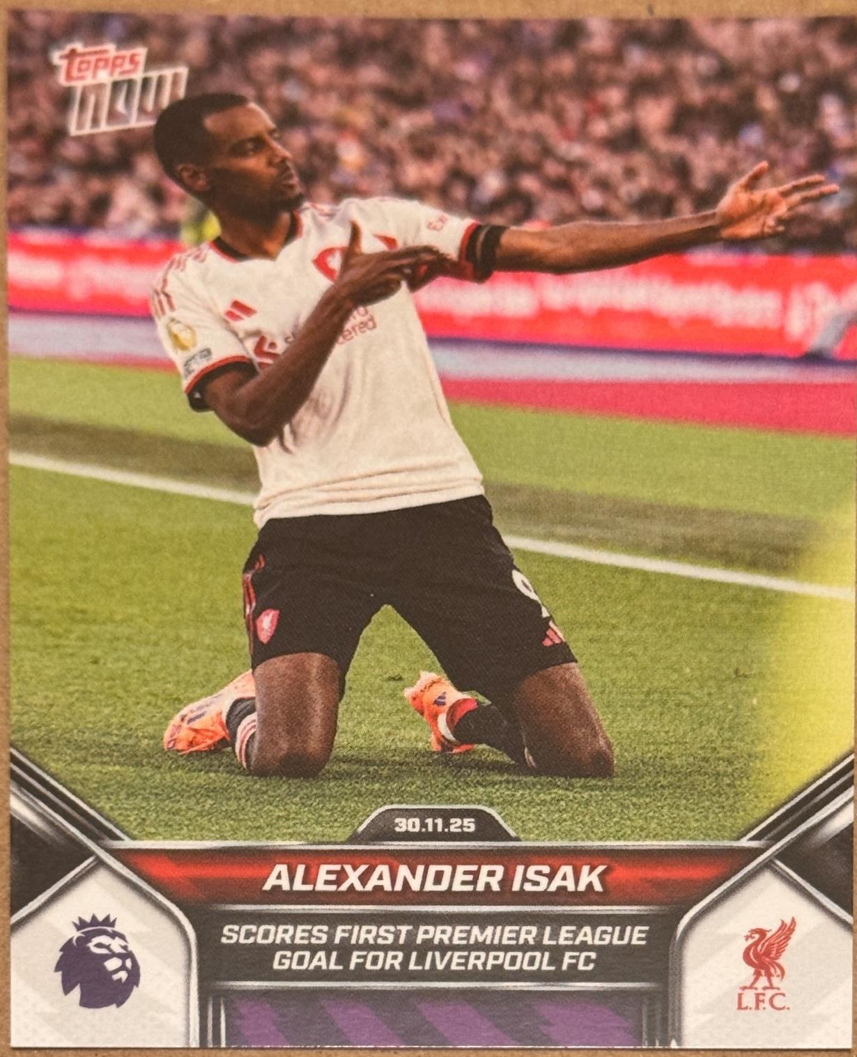 Alexander Isak #067 2025 Topps Now Premier League