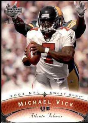 Michael Vick #7 Football Cards 2003 Upper Deck Sweet Spot