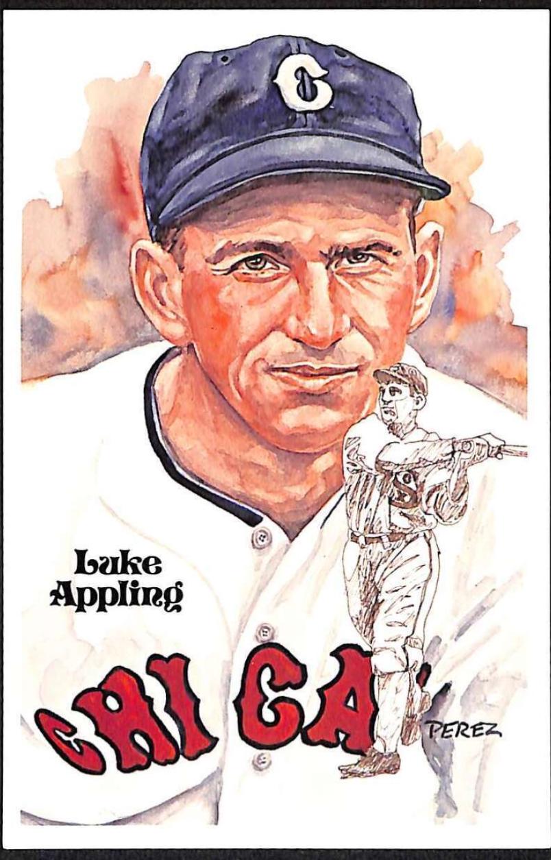Luke Appling #95 Baseball Cards 1981 Perez Steele HOF Postcard