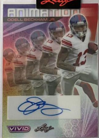 Odell Beckham Jr. #A-OBJ Football Cards 2023 Leaf Vivid Autographs Animation