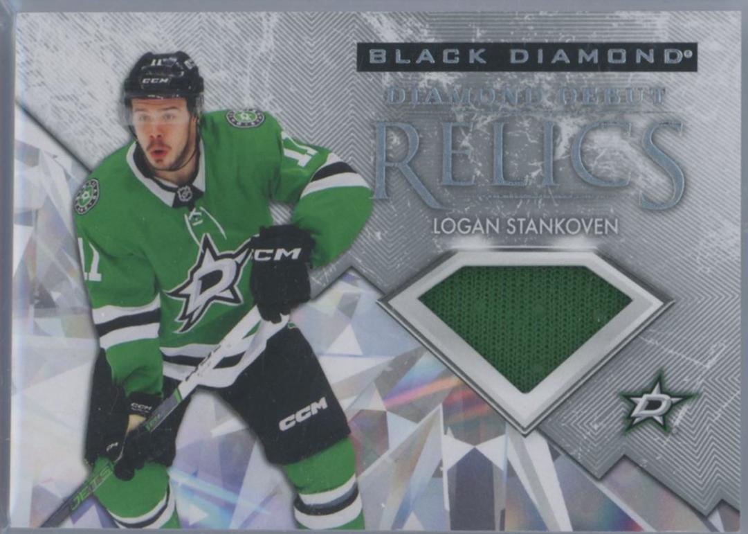 Logan Stankoven #DD-LS Hockey Cards 2024 Upper Deck Black Diamond Debut Relics Jersey